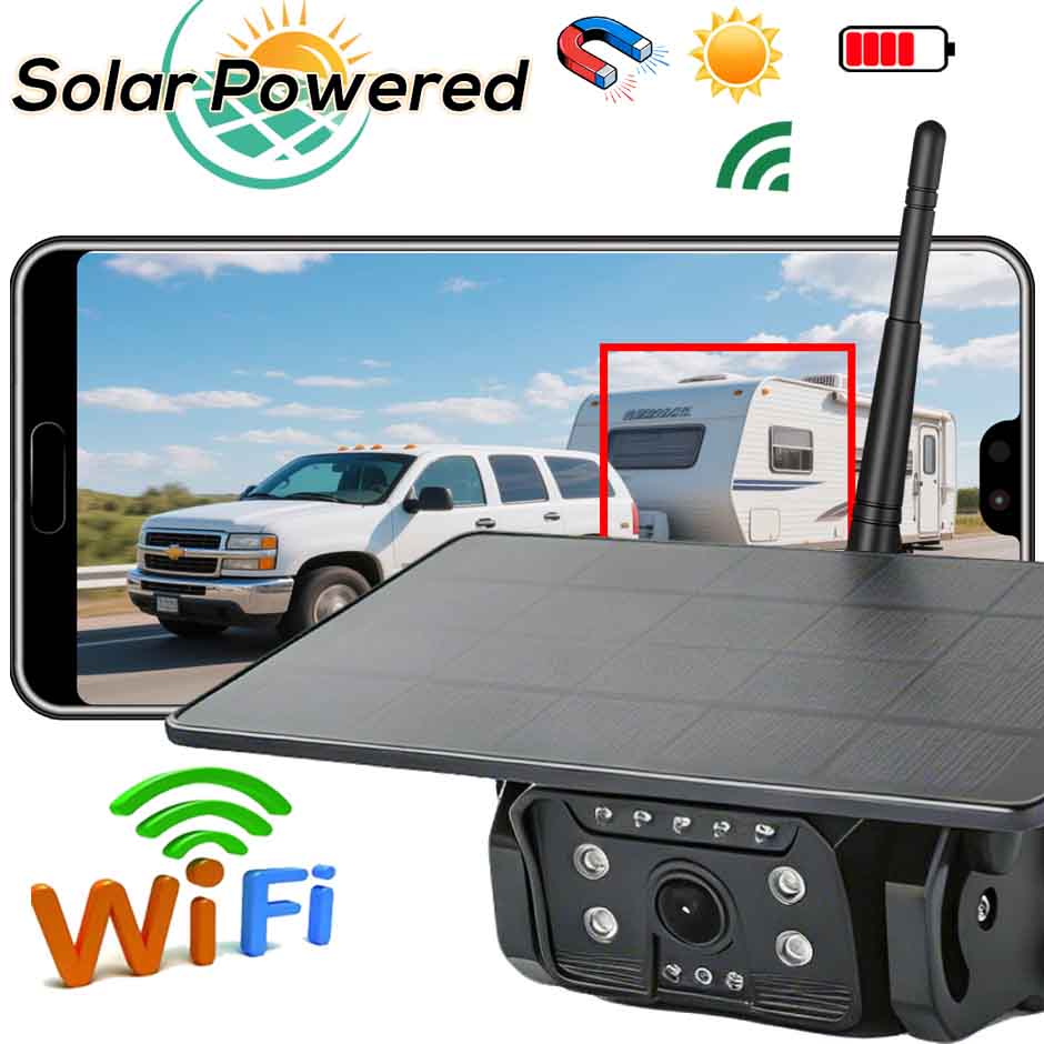 Phone Accessories App - Bezprzewodowa kamera cofania z solarnym zasilaniem,