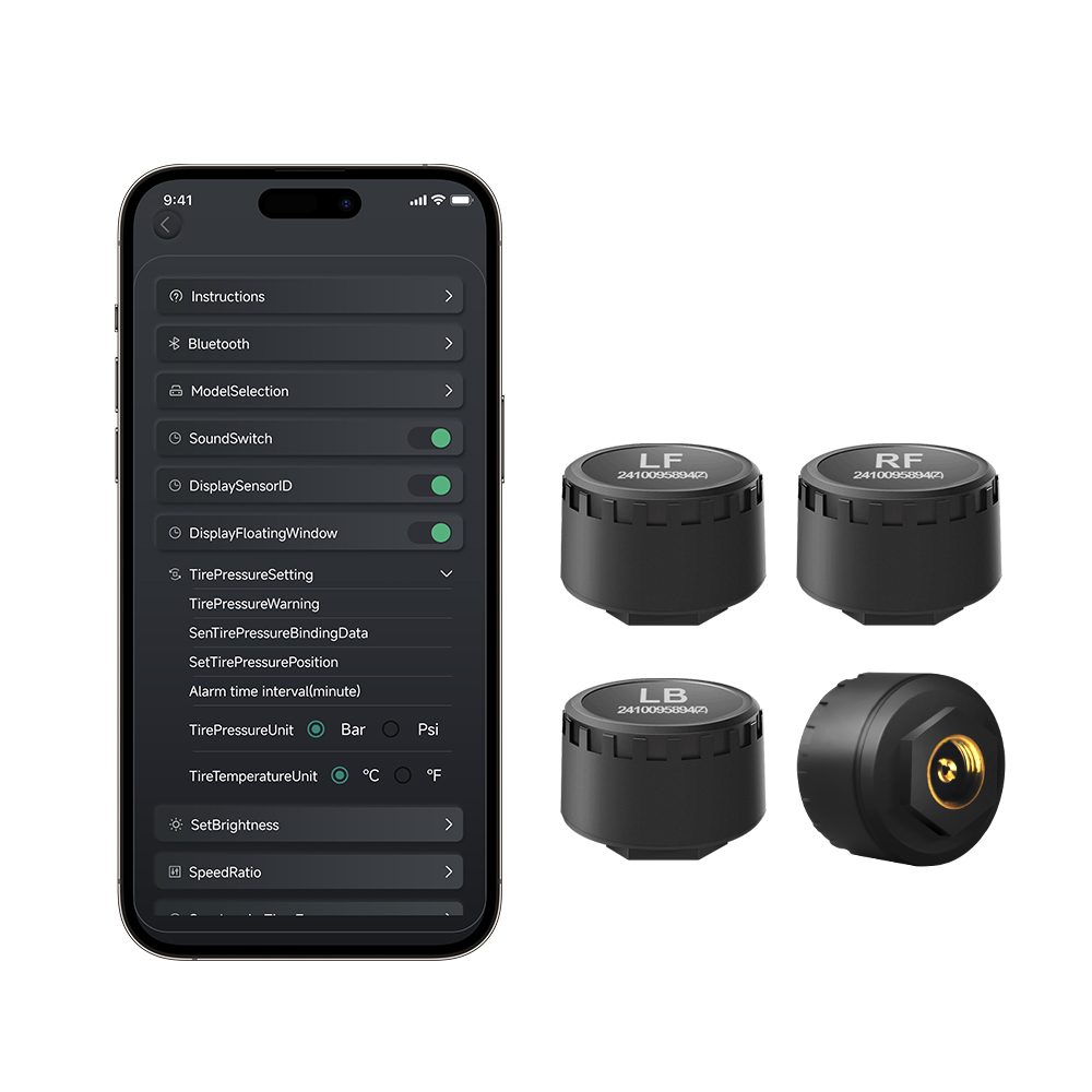 Phone Accessories App - Samochodowy TPMS 4 czujniki Bluetooth System