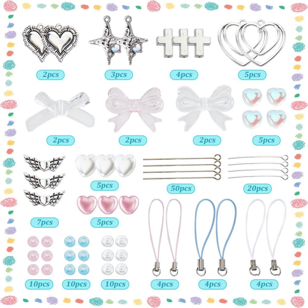 154Pcs DIY 8 zestawów Zestaw d – Phone Accessories Beads recenzja i cena