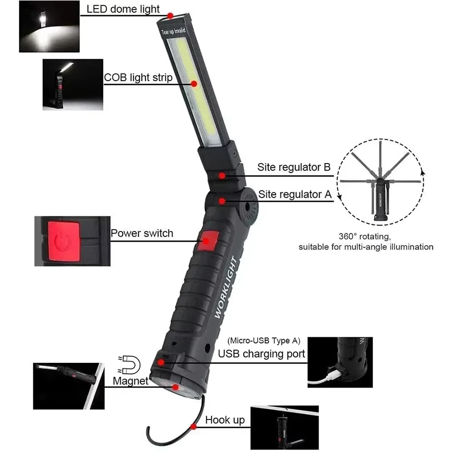 Nowa Przenośna Latarka LED COB – Type C Adapter recenzja i cena